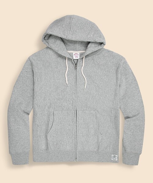 BROOKS BROTHERS（ブルックスブラザーズ）の「コットンフレンチテリー GFロゴラベル ダブルジップフーディー（パーカー・メンズ・ネイビー/グレー・LARGE/MEDIUM/SMALL/X-LARGE）」の2枚目の写真
