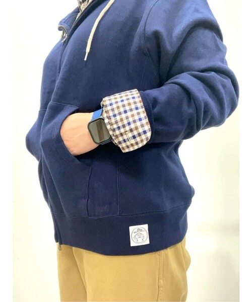 BROOKS BROTHERS（ブルックスブラザーズ）の「コットンフレンチテリー GFロゴラベル ダブルジップフーディー（パーカー・メンズ・ネイビー/グレー・LARGE/MEDIUM/SMALL/X-LARGE）」の9枚目の写真