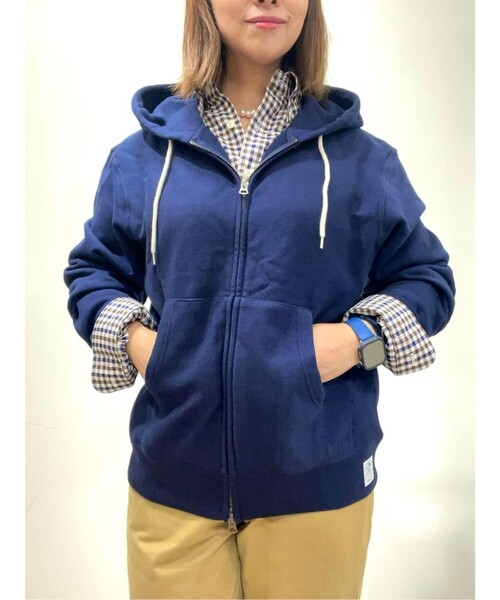 BROOKS BROTHERS（ブルックスブラザーズ）の「コットンフレンチテリー GFロゴラベル ダブルジップフーディー（パーカー・メンズ・ネイビー/グレー・LARGE/MEDIUM/SMALL/X-LARGE）」の10枚目の写真