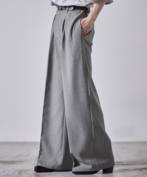 CLEL（クレイル）の「【CLEL】Linen Blend 3D Tuck Slacks リネンブレンド 3Dタックスラックス【セットアップ対応】（スラックス）」