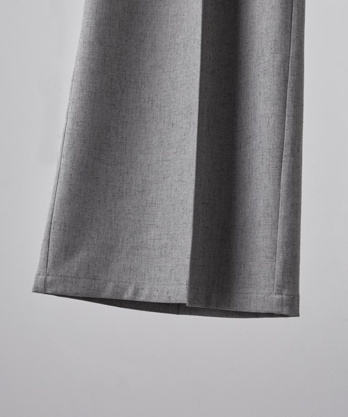 CLEL】Linen Blend 3D Tuck Slacks/リネンブレンド 3Dタック