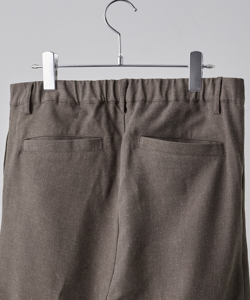 CLEL】Linen Blend 3D Tuck Slacks/リネンブレンド 3Dタック