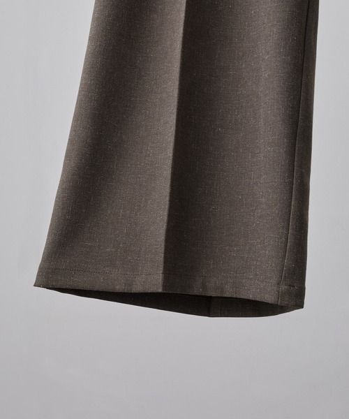 CLEL】Linen Blend 3D Tuck Slacks/リネンブレンド 3Dタック