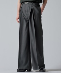 CLEL（クレイル）の「【CLEL】Linen Blend 3D Tuck Slacks リネンブレンド 3Dタックスラックス【セットアップ対応】（スラックス）」