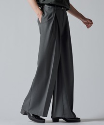 CLEL（クレイル）の「【CLEL】Linen Blend 3D Tuck Slacks リネンブレンド 3Dタックスラックス【セットアップ対応】（スラックス）」