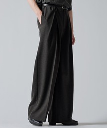 CLEL（クレイル）の「【CLEL】Linen Blend 3D Tuck Slacks リネンブレンド 3Dタックスラックス【セットアップ対応】（スラックス）」