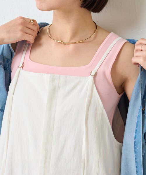 Jena espace merveilleux（ジェナ　エスパスメルヴェイユ）の「【シャツのインナーに◎】スクエアタンクトップ（キャミソール・レディース・ブラック/ライトグレー/ピンク/オフホワイト/ブルー・FREE）」の18枚目の写真