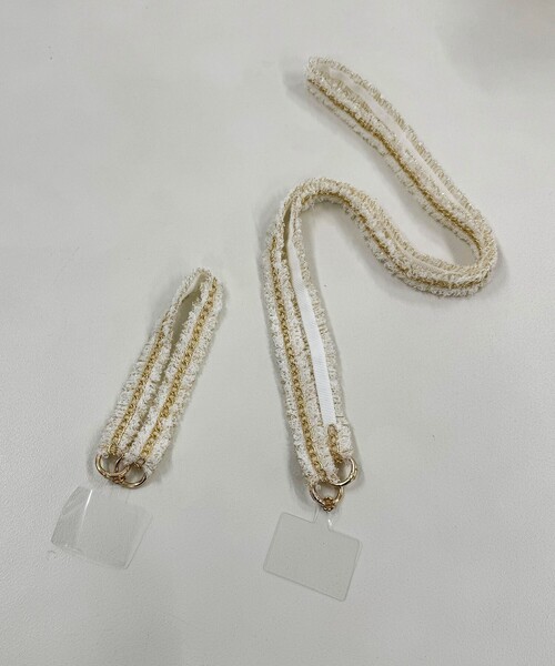 fredy emue（フレディエミュ）の「【by daisy/バイデイジー】ツィードチェーンストラップ ショート（その他小物・レディース・ブラック系その他3/アイボリー/ブラック・FREE）」の7枚目の写真