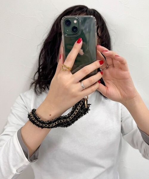 fredy emue（フレディエミュ）の「【by daisy/バイデイジー】ツィードチェーンストラップ ショート（その他小物・レディース・ブラック系その他3/アイボリー/ブラック・FREE）」の10枚目の写真