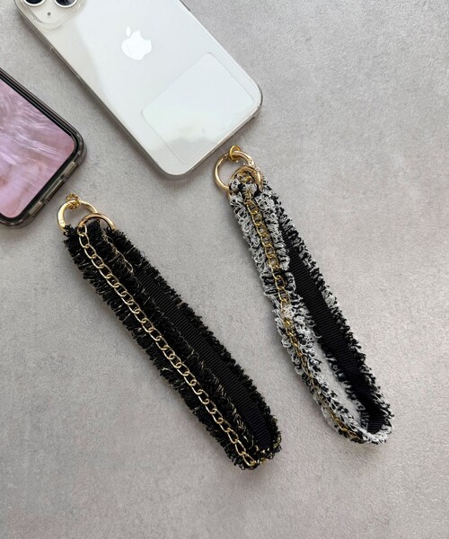 fredy emue（フレディエミュ）の「【by daisy/バイデイジー】ツィードチェーンストラップ ショート（その他小物・レディース・ブラック系その他3/アイボリー/ブラック・FREE）」の13枚目の写真