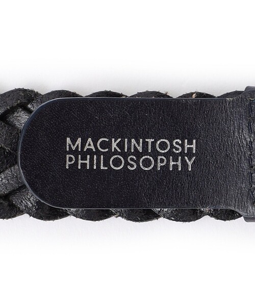 MACKINTOSH PHILOSOPHY（ﾏｯｷﾝﾄｯｼｭ ﾌｨﾛｿﾌｨｰ）の「オイルレザーメッシュ カジュアルベルト（ベルト・メンズ・ブラック/ブラウン系その他7/ダークネイビー・FREE）」の6枚目の写真