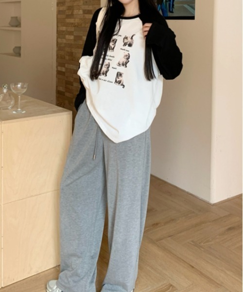 Vipoa(ヴィポア)の「CATプリントラグランスリーブTEE(Tシャツ/カットソー・レディース・ホワイト・FREE)」の3枚目の写真