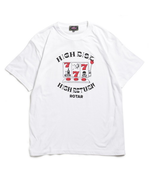 ROTAR(ローター)の「HIGH RISK HIGH RETURN Tee(Tシャツ/カットソー・メンズ・ブラック/イエロー系その他/ホワイト・SMALL/MEDIUM/LARGE/X-LARGE)」の2枚目の写真
