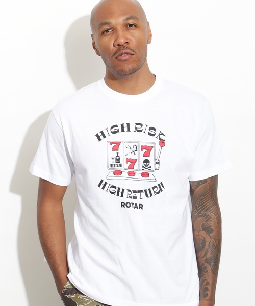 ROTAR(ローター)の「HIGH RISK HIGH RETURN Tee(Tシャツ/カットソー・メンズ・ブラック/イエロー系その他/ホワイト・SMALL/MEDIUM/LARGE/X-LARGE)」の5枚目の写真