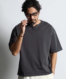 SILICON BIO KEY NECK S/SL TEE：シリコンバイオ加工 シルキータッチ キーネックTシャツ