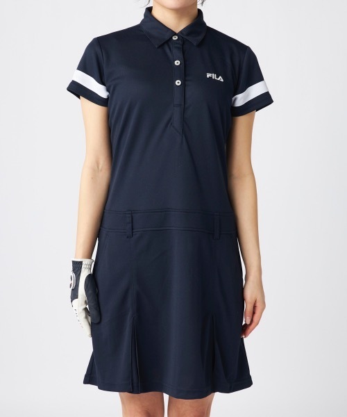 ゆったりサイズ　ミエコウエサコ　 GOLF ワンピース　フィラ セール】【FILA GOLF/フィラゴルフ】レディースワンピース 吸汗