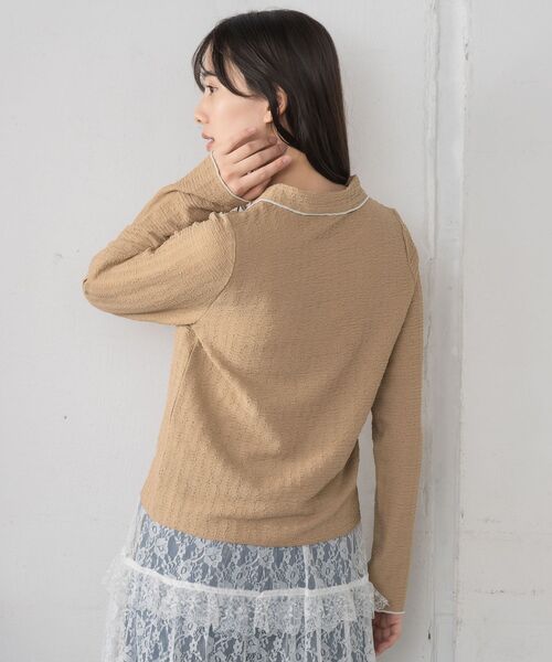 RETRO GIRL(レトロガール)の「ジャガードカットカーデ(Tシャツ/カットソー・レディース・ブラック/ナチュラル/ベージュ・FREE)」の9枚目の写真