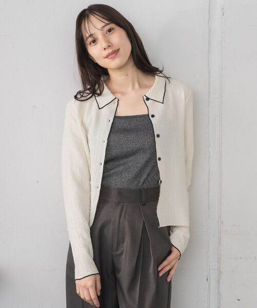 RETRO GIRL(レトロガール)の「ジャガードカットカーデ(Tシャツ/カットソー・レディース・ブラック/ナチュラル/ベージュ・FREE)」の18枚目の写真