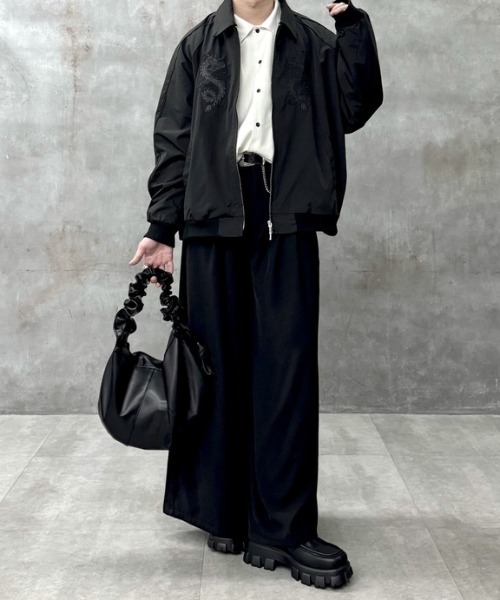 ROOPTOKYO(ループトウキョウ)の「ROOP TOKYO×やーこん 2タックワイドPT(スラックス・メンズ・ブラック/ブルー・L/M)」の5枚目の写真