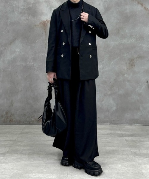 ROOPTOKYO(ループトウキョウ)の「ROOP TOKYO×やーこん 2タックワイドPT(スラックス・メンズ・ブラック/ブルー・L/M)」の6枚目の写真