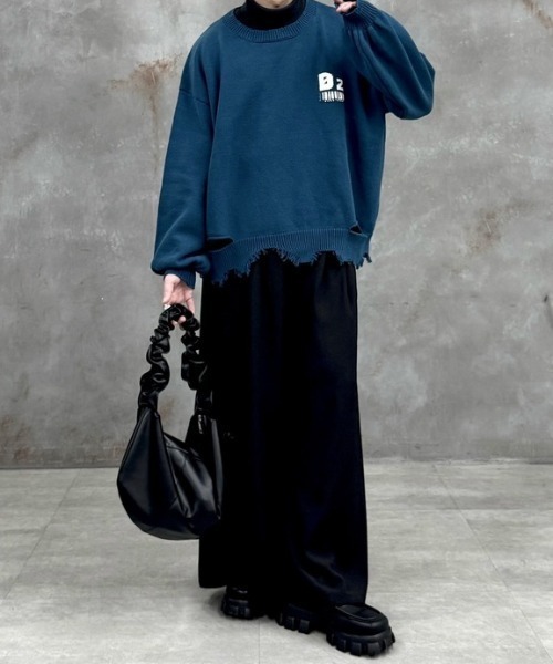 ROOPTOKYO(ループトウキョウ)の「ROOP TOKYO×やーこん 2タックワイドPT(スラックス・メンズ・ブラック/ブルー・L/M)」の7枚目の写真