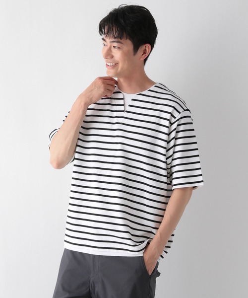 GLOBAL WORK(グローバルワーク)の「キーネックレイヤード/半袖/321941(Tシャツ/カットソー・メンズ・チャコールグレー/ライトグレー/グリーン/ブルー/ネイビー/ホワイト系8・SMALL/MEDIUM/LARGE/X-LARGE)」の2枚目の写真