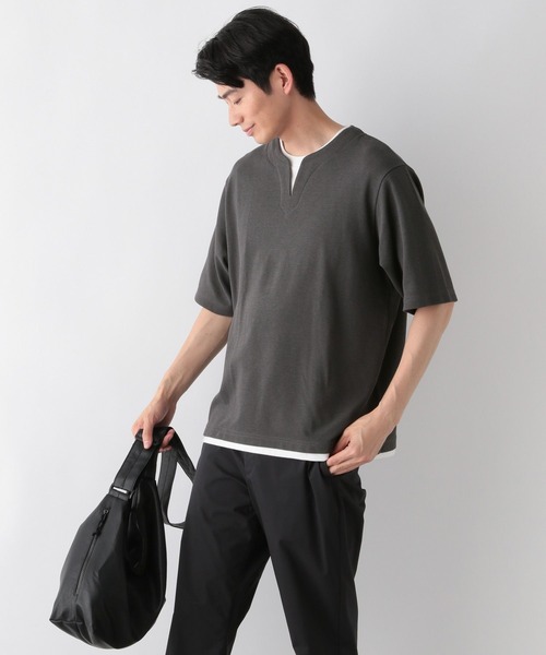 GLOBAL WORK(グローバルワーク)の「キーネックレイヤード/半袖/321941(Tシャツ/カットソー・メンズ・チャコールグレー/ライトグレー/グリーン/ブルー/ネイビー/ホワイト系8・SMALL/MEDIUM/LARGE/X-LARGE)」の3枚目の写真