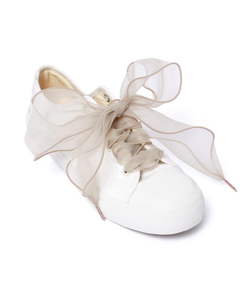 Mardi Mercredi（マルディメクルディ）の「RIBBON SHOELACE / リボン シューレース（シューズアクセサリー・レディース・ミント/ベージュ/ピンク/ブラック・FREE）」の2枚目の写真