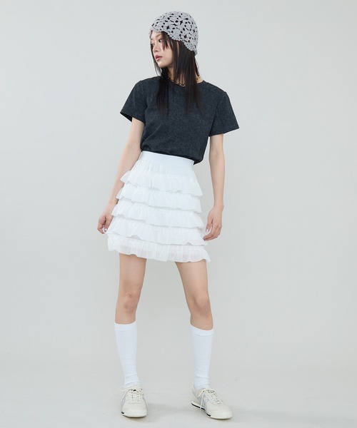 SEN TOKYO（セントーキョー）の「フェミニンムード漂う。フリルミニスカート（スカート・レディース・ホワイト/ブラック・M/L）」の6枚目の写真