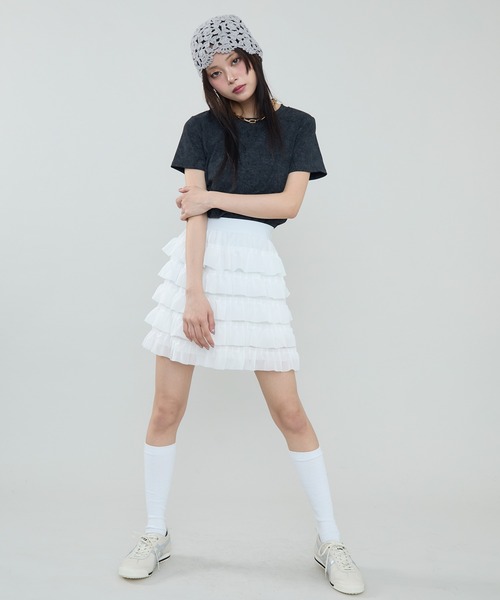 SEN TOKYO（セントーキョー）の「フェミニンムード漂う。フリルミニスカート（スカート・レディース・ホワイト/ブラック・M/L）」の8枚目の写真