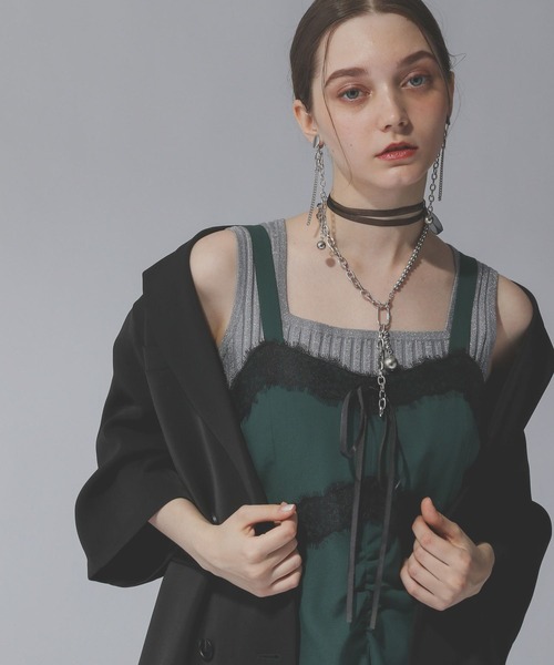 HARE(ハレ)の「レースリボンキャミワンピース(HARE)(ワンピース・レディース・ブラック/グリーン・FREE)」の16枚目の写真