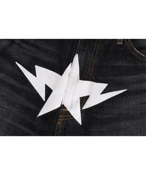 A BATHING APE(アベイシングエイプ)の「TWIN STA RELAXED FIT DENIM SHORTS(デニムパンツ・メンズ・ライトインディゴブルー/ブラック・X-LARGE/MEDIUM/SMALL/LARGE)」の5枚目の写真