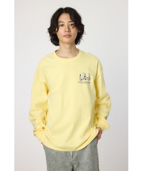RODEO CROWNS WIDE BOWL(ロデオクラウンズワイドボウル)の「フルーツロゴロングスリーブTシャツ(Tシャツ/カットソー・メンズ・ライトイエロー/ブラック/ホワイト・MEDIUM/LARGE)」の1枚目の写真