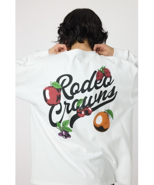 RODEO CROWNS WIDE BOWL(ロデオクラウンズワイドボウル)の「フルーツロゴロングスリーブTシャツ(Tシャツ/カットソー・メンズ・ライトイエロー/ブラック/ホワイト・MEDIUM/LARGE)」の2枚目の写真