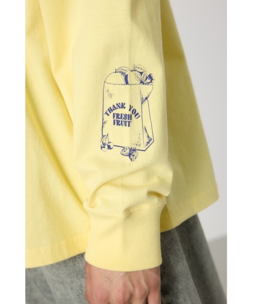 RODEO CROWNS WIDE BOWL(ロデオクラウンズワイドボウル)の「フルーツロゴロングスリーブTシャツ(Tシャツ/カットソー・メンズ・ライトイエロー/ブラック/ホワイト・MEDIUM/LARGE)」の5枚目の写真