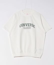CONVERSE（コンバース）の「2025SS CONVERSE/コンバース オーバーサイズ 裏毛 カレッジロゴ ワンポイントサガラ刺繍  ラグラン半袖Tスウェット トレーナー（Tシャツ/カットソー）」
