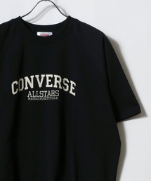CONVERSE/コンバース オーバーサイズ 裏毛 カレッジロゴ ワンポイントサガラ刺繍 ラグラン半袖Tスウェット トレーナー