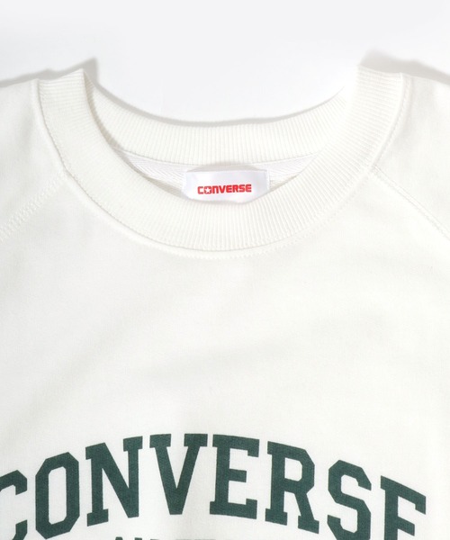 CONVERSE(コンバース)の「CONVERSE/コンバース オーバーサイズ 裏毛 カレッジロゴ ワンポイントサガラ刺繍 ラグラン半袖Tスウェット トレーナー(Tシャツ/カットソー・レディース・グレー系その他/ブラック/ブラック系その他/アッシュグレー/グリーン系その他/ホワイト系その他/ホワイト/ライトグリーン・M/L)」の9枚目の写真
