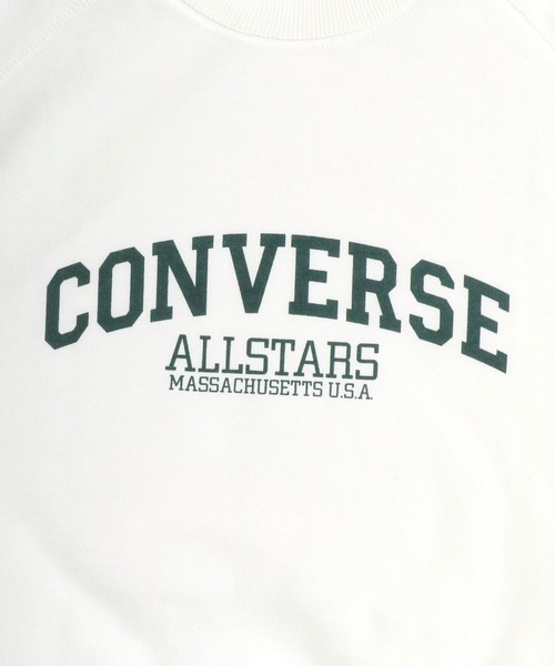 CONVERSE(コンバース)の「CONVERSE/コンバース オーバーサイズ 裏毛 カレッジロゴ ワンポイントサガラ刺繍 ラグラン半袖Tスウェット トレーナー(Tシャツ/カットソー・レディース・グレー系その他/ブラック/ブラック系その他/アッシュグレー/グリーン系その他/ホワイト系その他/ホワイト/ライトグリーン・M/L)」の12枚目の写真