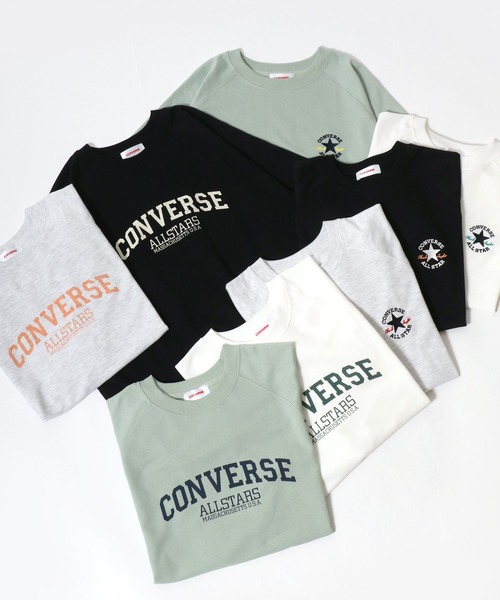 CONVERSE(コンバース)の「CONVERSE/コンバース オーバーサイズ 裏毛 カレッジロゴ ワンポイントサガラ刺繍 ラグラン半袖Tスウェット トレーナー(Tシャツ/カットソー・レディース・グレー系その他/ブラック/ブラック系その他/アッシュグレー/グリーン系その他/ホワイト系その他/ホワイト/ライトグリーン・M/L)」の14枚目の写真