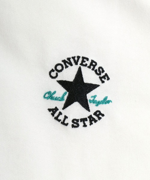 CONVERSE(コンバース)の「CONVERSE/コンバース オーバーサイズ 裏毛 カレッジロゴ ワンポイントサガラ刺繍 ラグラン半袖Tスウェット トレーナー(Tシャツ/カットソー・レディース・グレー系その他/ブラック/ブラック系その他/アッシュグレー/グリーン系その他/ホワイト系その他/ホワイト/ライトグリーン・M/L)」の13枚目の写真