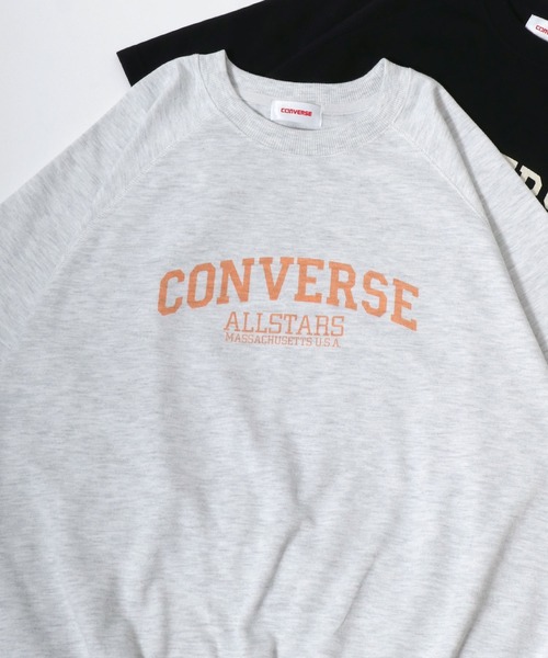 CONVERSE(コンバース)の「CONVERSE/コンバース オーバーサイズ 裏毛 カレッジロゴ ワンポイントサガラ刺繍 ラグラン半袖Tスウェット トレーナー(Tシャツ/カットソー・レディース・グレー系その他/ブラック/ブラック系その他/アッシュグレー/グリーン系その他/ホワイト系その他/ホワイト/ライトグリーン・M/L)」の17枚目の写真