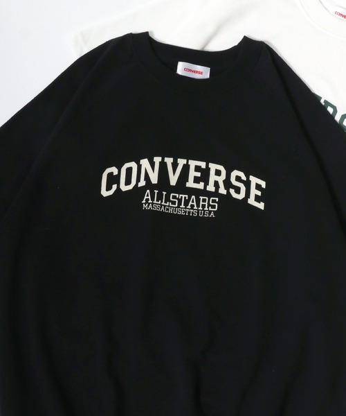 CONVERSE(コンバース)の「CONVERSE/コンバース オーバーサイズ 裏毛 カレッジロゴ ワンポイントサガラ刺繍 ラグラン半袖Tスウェット トレーナー(Tシャツ/カットソー・レディース・グレー系その他/ブラック/ブラック系その他/アッシュグレー/グリーン系その他/ホワイト系その他/ホワイト/ライトグリーン・M/L)」の18枚目の写真
