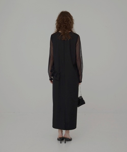 MIELI INVARIANT（ミエリインヴァリアント）の「Manish Twill Frill Dress（ワンピース・レディース・ブラック/グレー・FREE）」の22枚目の写真