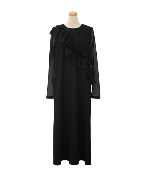 MIELI INVARIANT（ミエリインヴァリアント）の「Manish Twill Frill Dress（ワンピース・レディース・ブラック/グレー・FREE）」の17枚目の写真