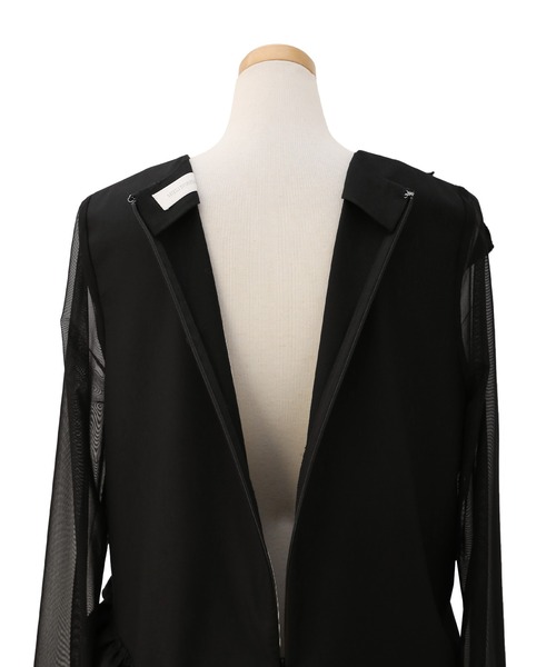 MIELI INVARIANT（ミエリインヴァリアント）の「Manish Twill Frill Dress（ワンピース・レディース・ブラック/グレー・FREE）」の12枚目の写真