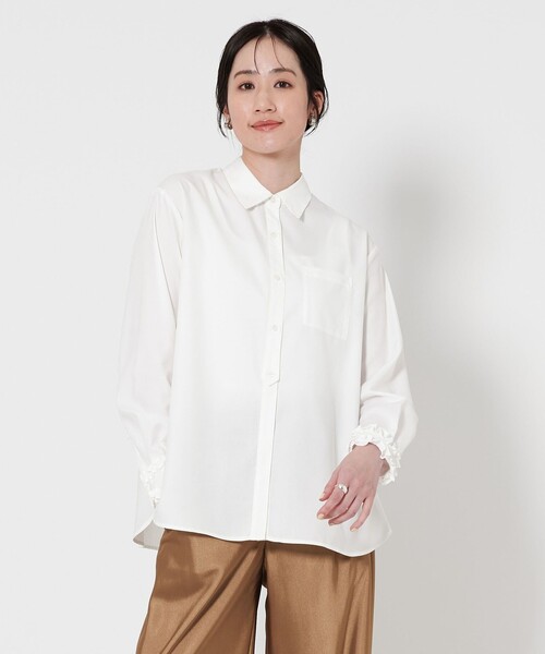 美品 ユナイテッドアローズTOKYO 定価1,7万 フリル使いブラウス X271 美品 ユナイテッドアローズ TOKYO 1,7万 フリルカラーのブラウス