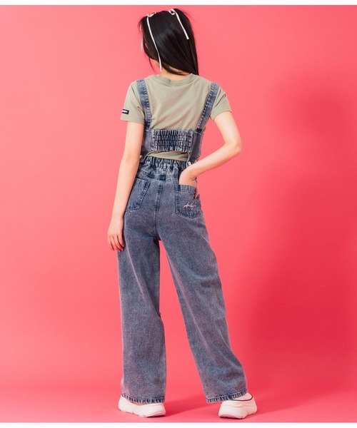 ANAP GiRL(アナップガール)の「クラッシュデニム マルチWAY サロペット(サロペット/オーバーオール・キッズ・ブルー/ブラック/ブラウン・S/XS/M)」の21枚目の写真