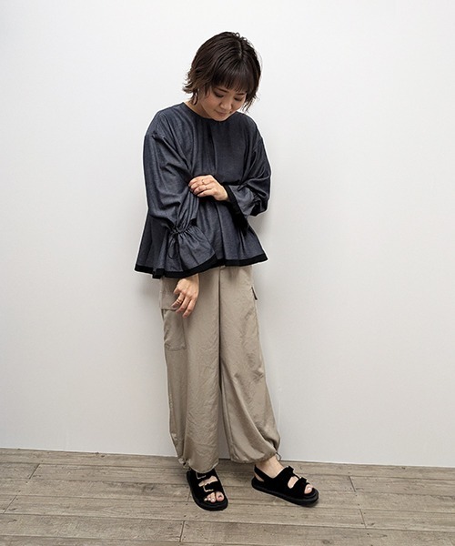 R-ISM(リズム)の「【洗える】パラシュートパンツ(その他パンツ・レディース・カーキ/ブラック・2/4)」の21枚目の写真