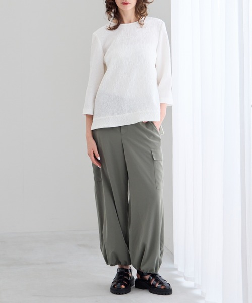 R-ISM(リズム)の「【洗える】パラシュートパンツ(その他パンツ・レディース・カーキ/ブラック・2/4)」の12枚目の写真